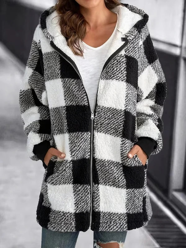 Sarah - Oversized Plaid Coat