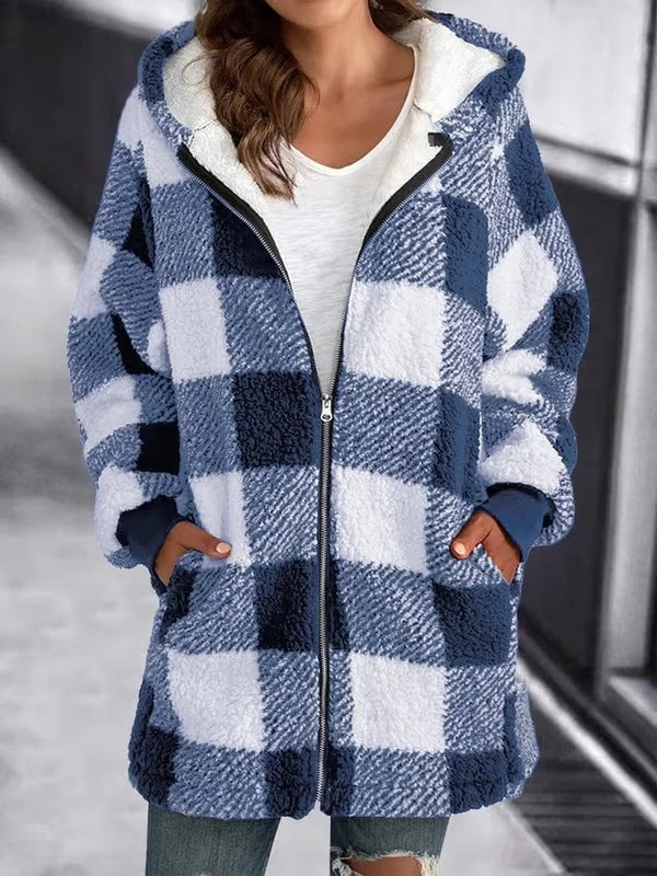 Sarah - Oversized Plaid Coat