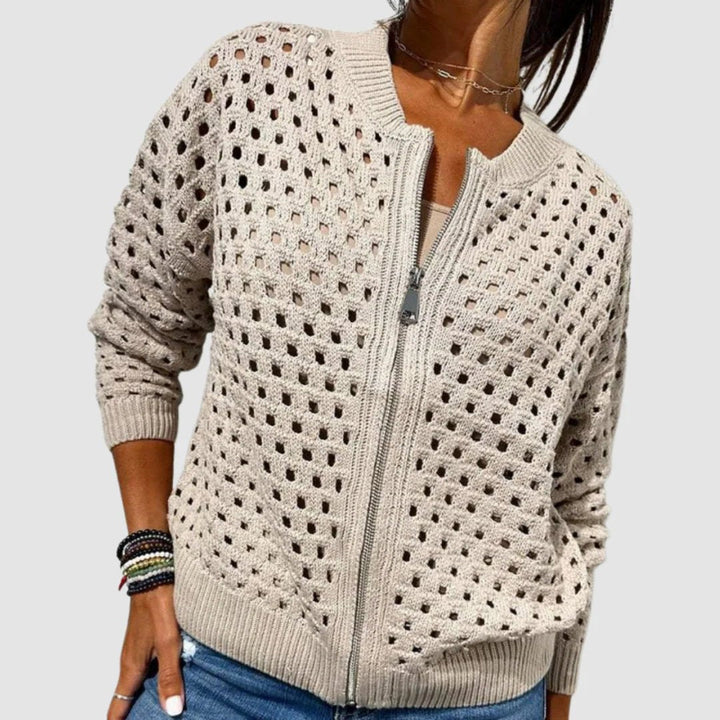 Mckenna - Cutout Zipper Cardigan