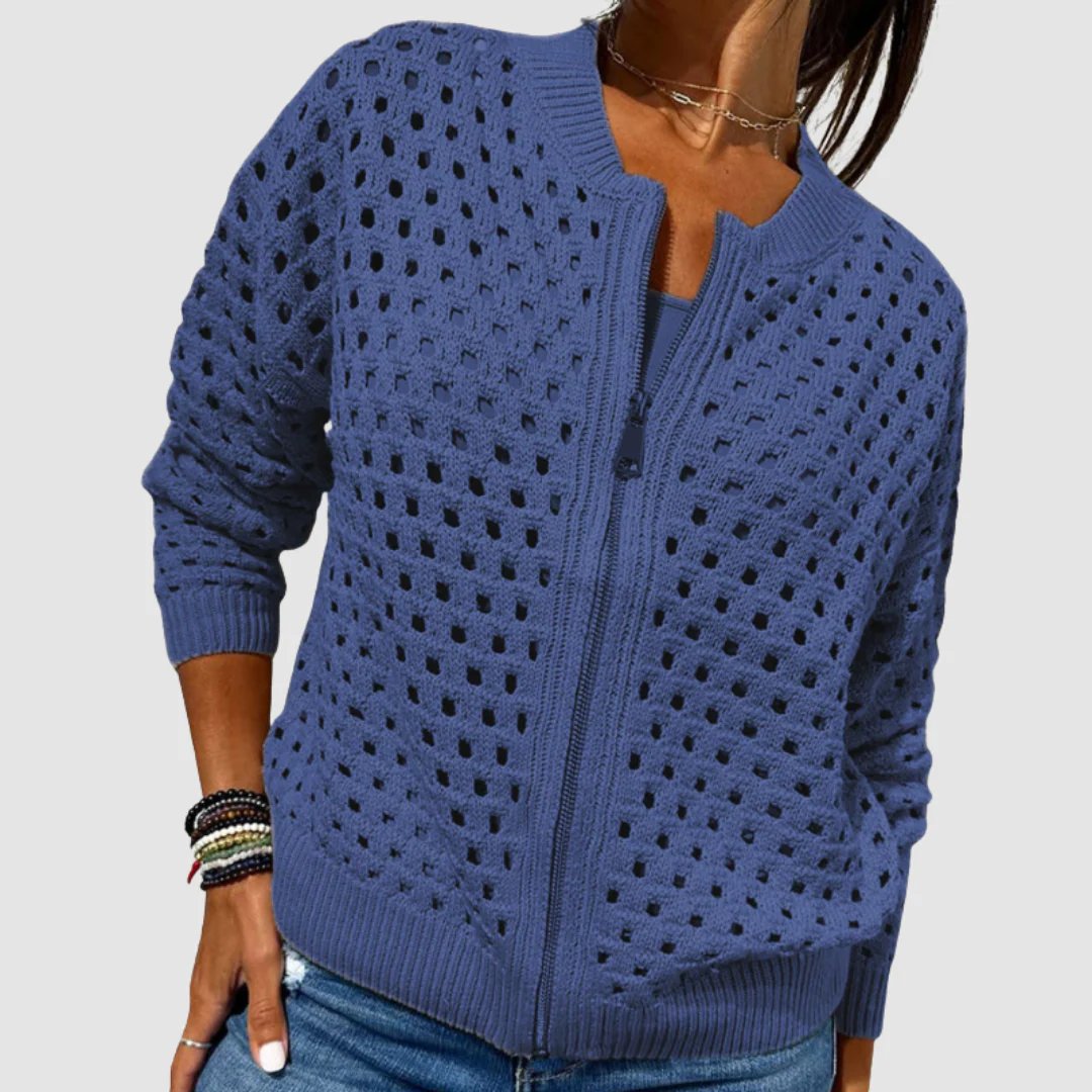 Mckenna - Cutout Zipper Cardigan
