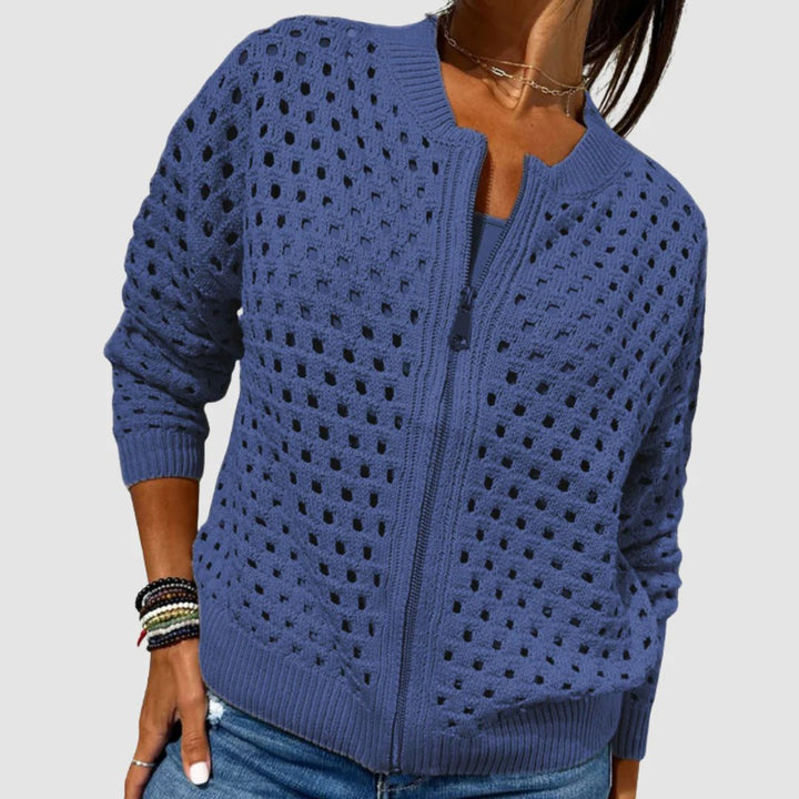Mckenna - Cutout Zipper Cardigan